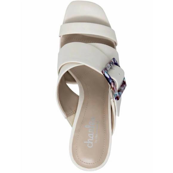 NEW CHARLES BY CHARLES DAVID gleam block heel in off white - Picture 2 of 2